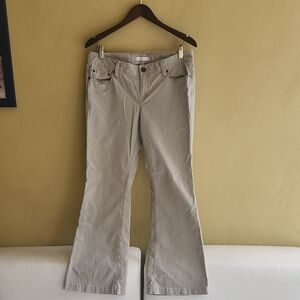 LOFT Wide Leg Pants in Light Tan 95% Cotton 3% Spandex